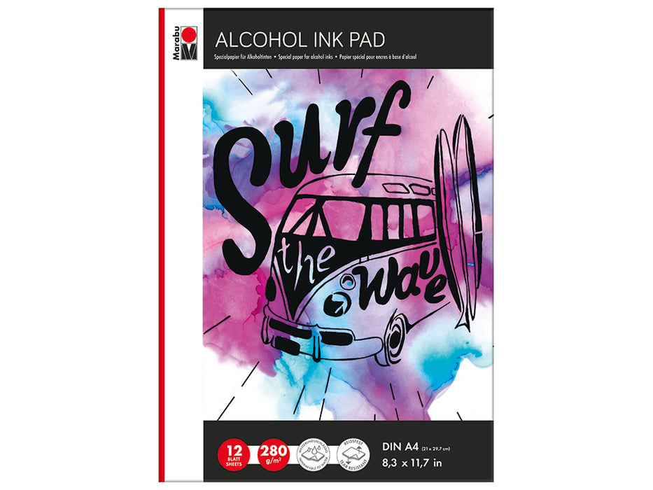 Marabu Alcohol Ink Pad – A4 280g/m – 12 ark